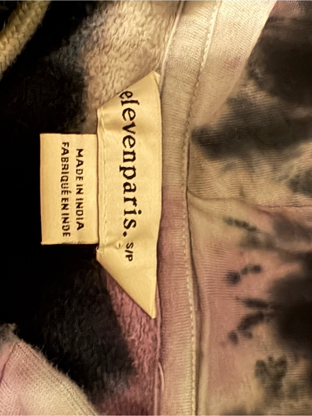 Eleven Paris Black and Lavender Tie-Dye Lace-Up Hoodie - Picture 2 of 2